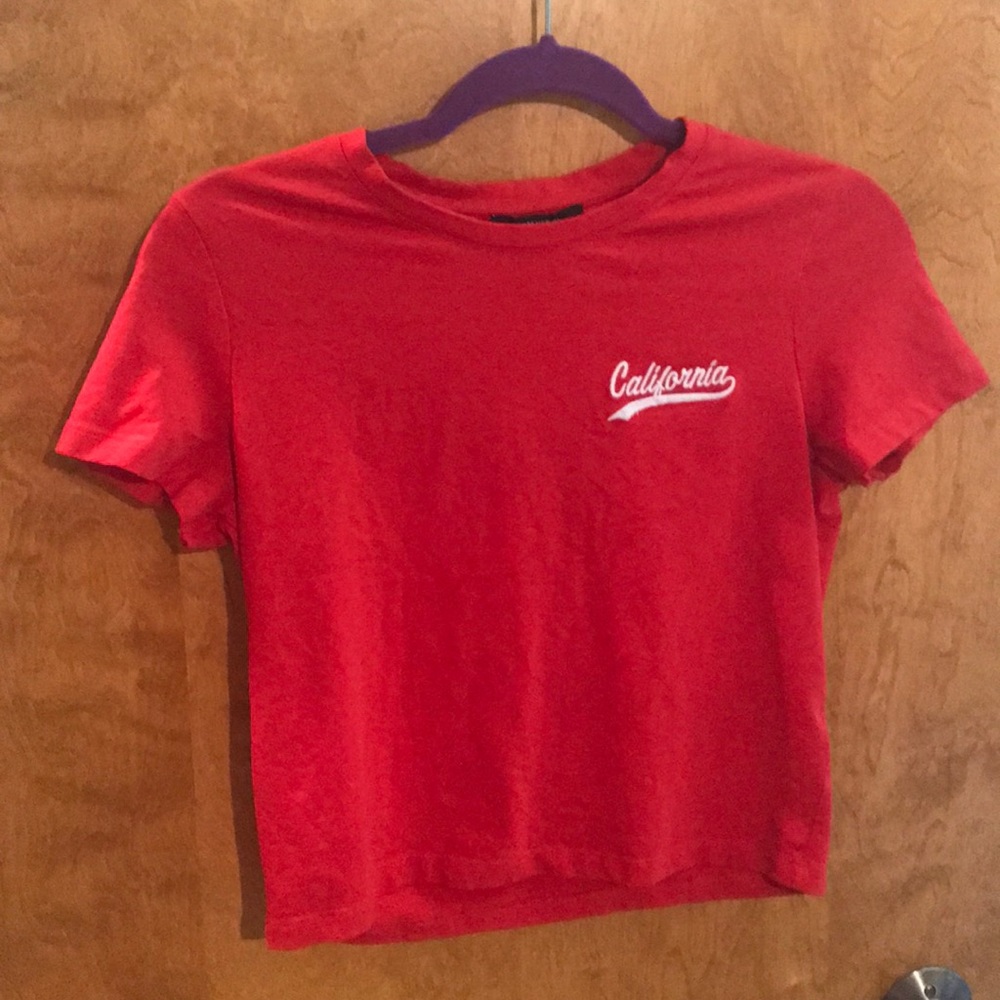 Red Forever 21 California crop top